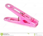 pink clothespin plastic isolated white background 35379836